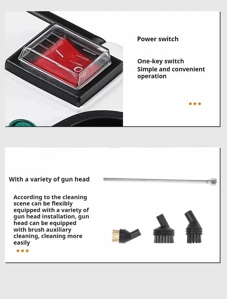 1.2L Steam Cleaner High Temperature Sterilization Air Conditioning Kitchen Hood Home /Car Steaming Cleaner 220V/110V EU/US Plug