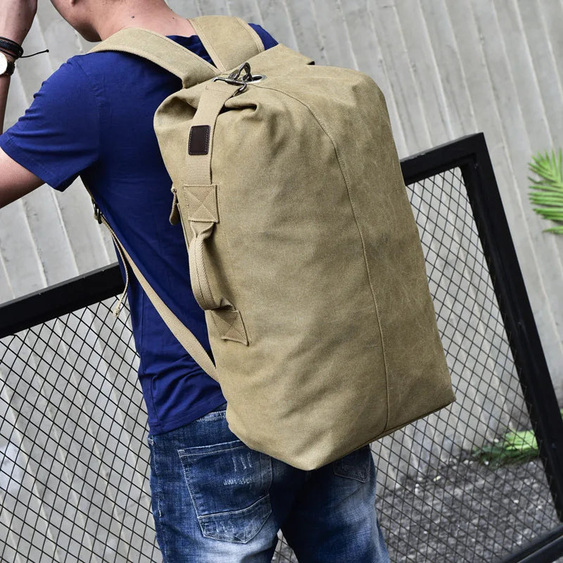Outdoor Travel Bag Backpack Man Light weight Canvas Bucket Shoulder Bags