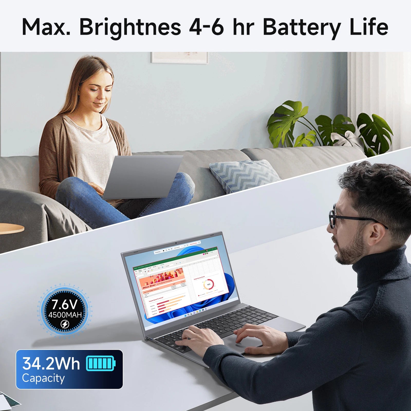 15.6 Inch Laptop J3710 8GB RAM 256GB SSD Windows 11  For Students And Business