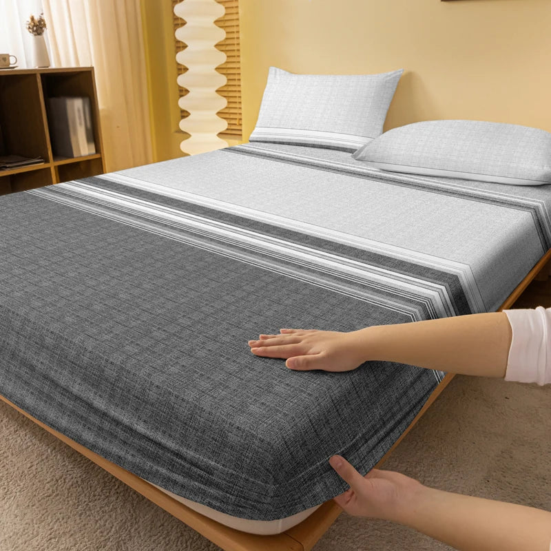 1 Simple modern Geometry printed matte Fitted Sheet, bedroom printed bed cover, bedding (excluding pillowcases)