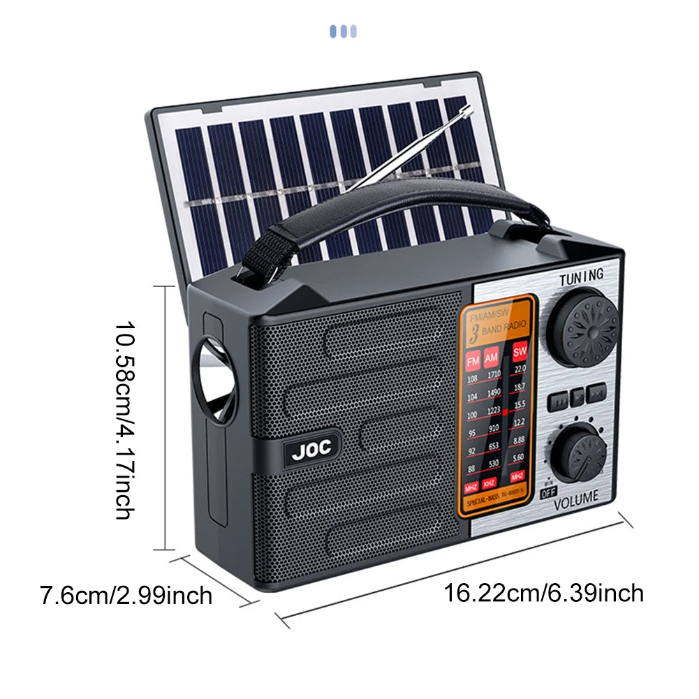 Portable AM FM SW Radio with LED Flashlight & BT Speaker Full Band Radio Emergency Radio for Outdoor Camping and Emergency