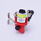 1 mini metal spinning wheel, micro object fishing wheel, fishing throwing pen, fishing rod, special small foot loaf