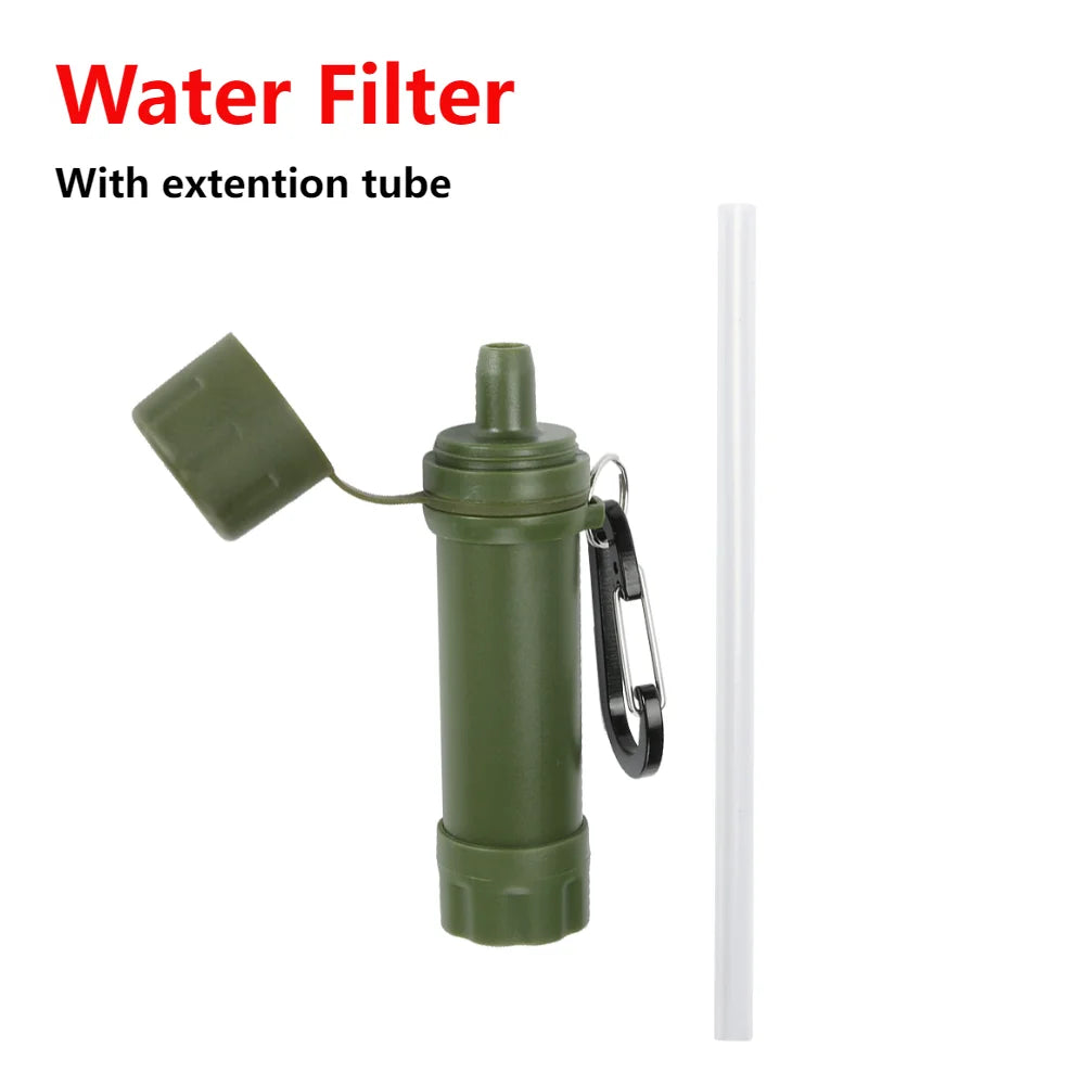 Water Filter Straw For Drinking Water Rainwater Filter Survival Pure Water Purifier Filtering Straw Tools Emergency Accessories