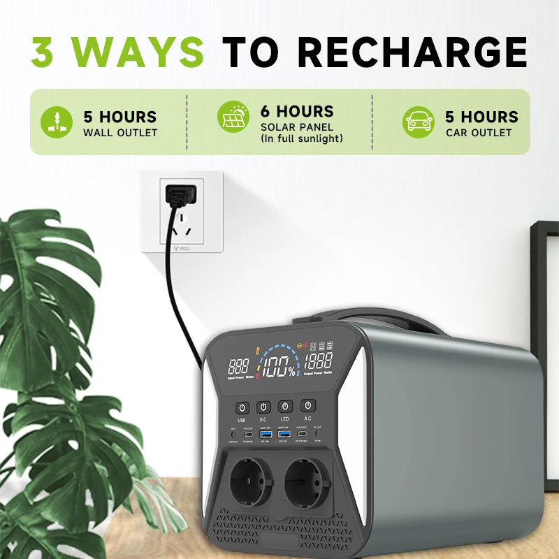 2600W 1800W 500W Portable Power Station 1024wh 345wh Lifepo4 Battery Powerful Power Bank Solar Generator Emergency Power Supply
