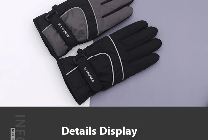 Waterproof Ski Men Glove Winter Touchscreen Thermal Lining Gloves Anti-Slip Warm Water-Repellent Winter Ski-Gloves