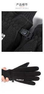 Winter Men's Gloves Polar Fleece Thick Warm Women Cycling Sports Driving Waterproof Non-Slip Touch Screen Motorcycle Gloves