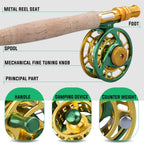 Sougayilang Fly Fishing Rod and Reel Full Kit 5sections Carbon Fly Fishing Rod and 5/6 Reel Perch Fly Fishing Suitable for Pesca