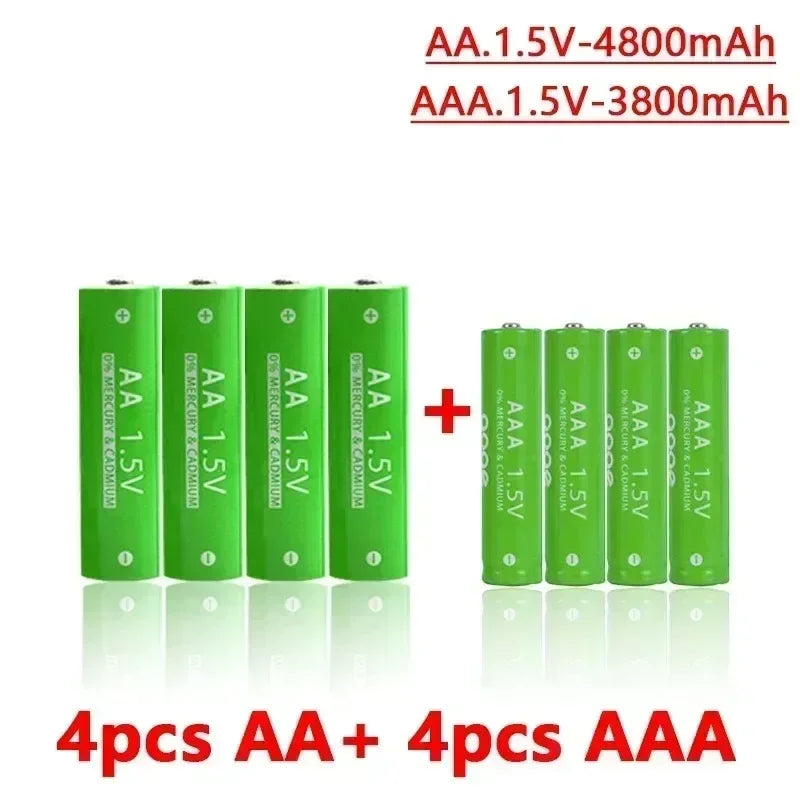 1.5V Rechargeable AA AAA 4.8-3.8Ah Battery For Torch Toys Clock MP3 Player Replace Ni-Mh Battery Delivery within 15-25 days