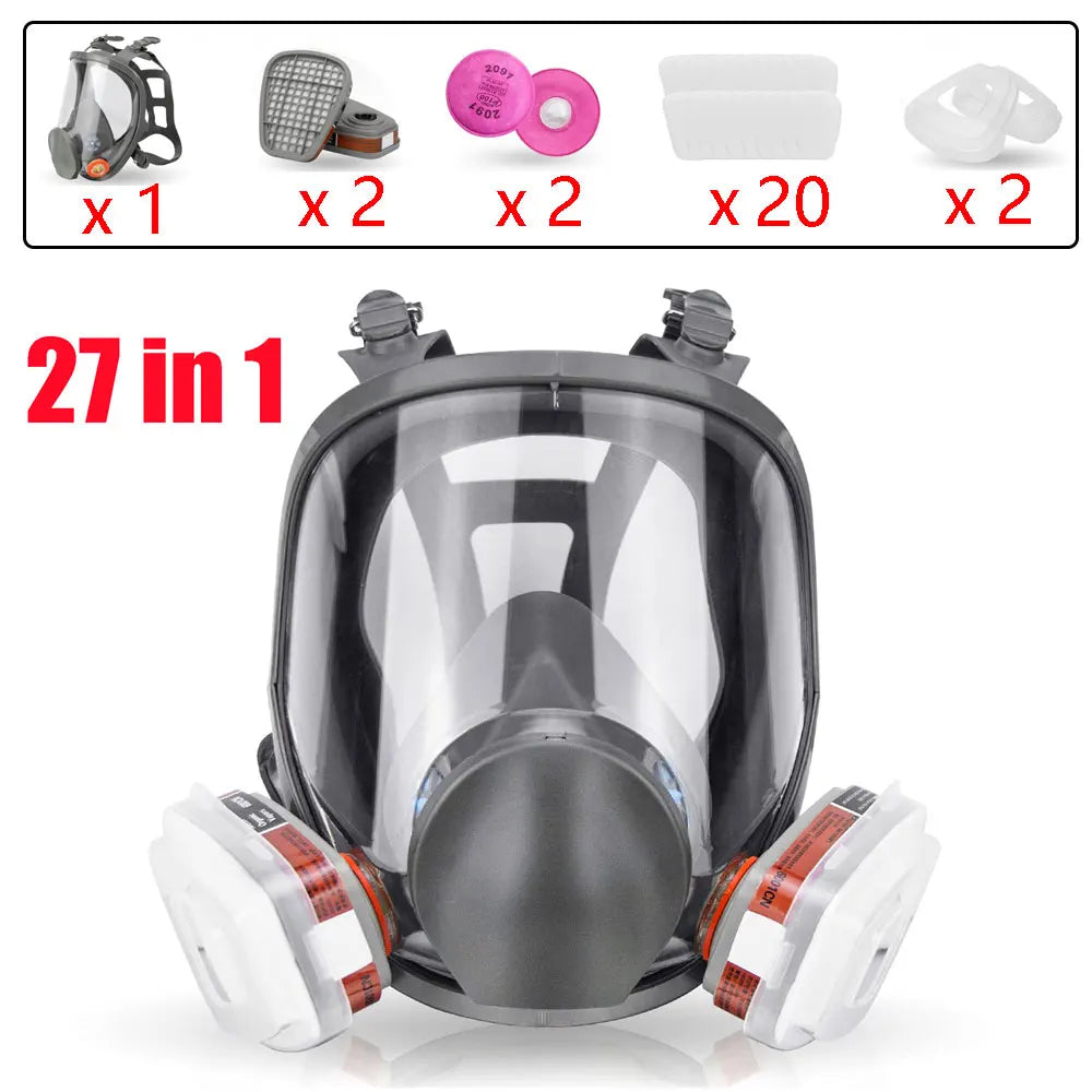 6800 Gas Mask Full Face Large Size Respirator Reusable Full Face Respirator Gas Paint Sprayer Chemical Wood working Dust