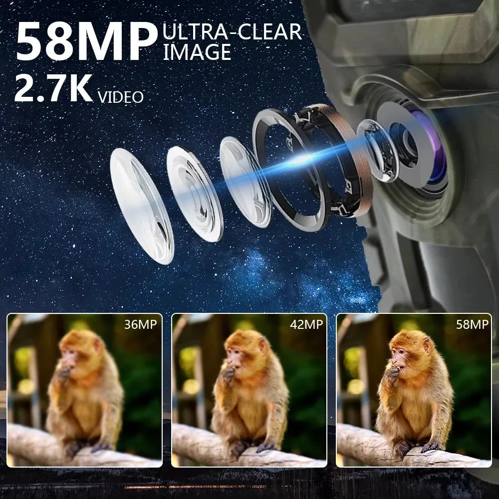 Outdoor 2.7K Wireless Trail Camera Hunting Cameras With Screen Wildlife Surveillance Night Vision Tracking Photo Trap Cams