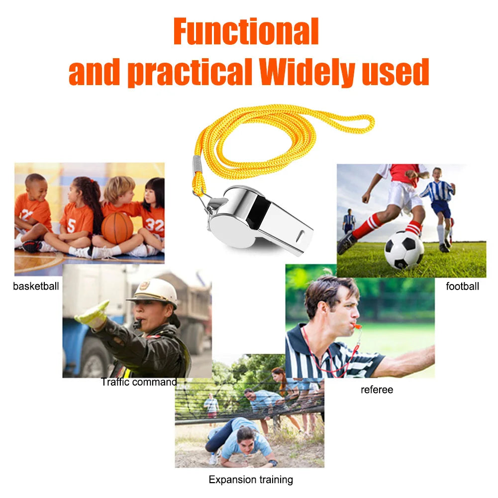 Metal Whistle Portable Extra Loud Sports Whistle Multipurpose Loud Crisp Sound Whistle for Soccer Football Basketball Training