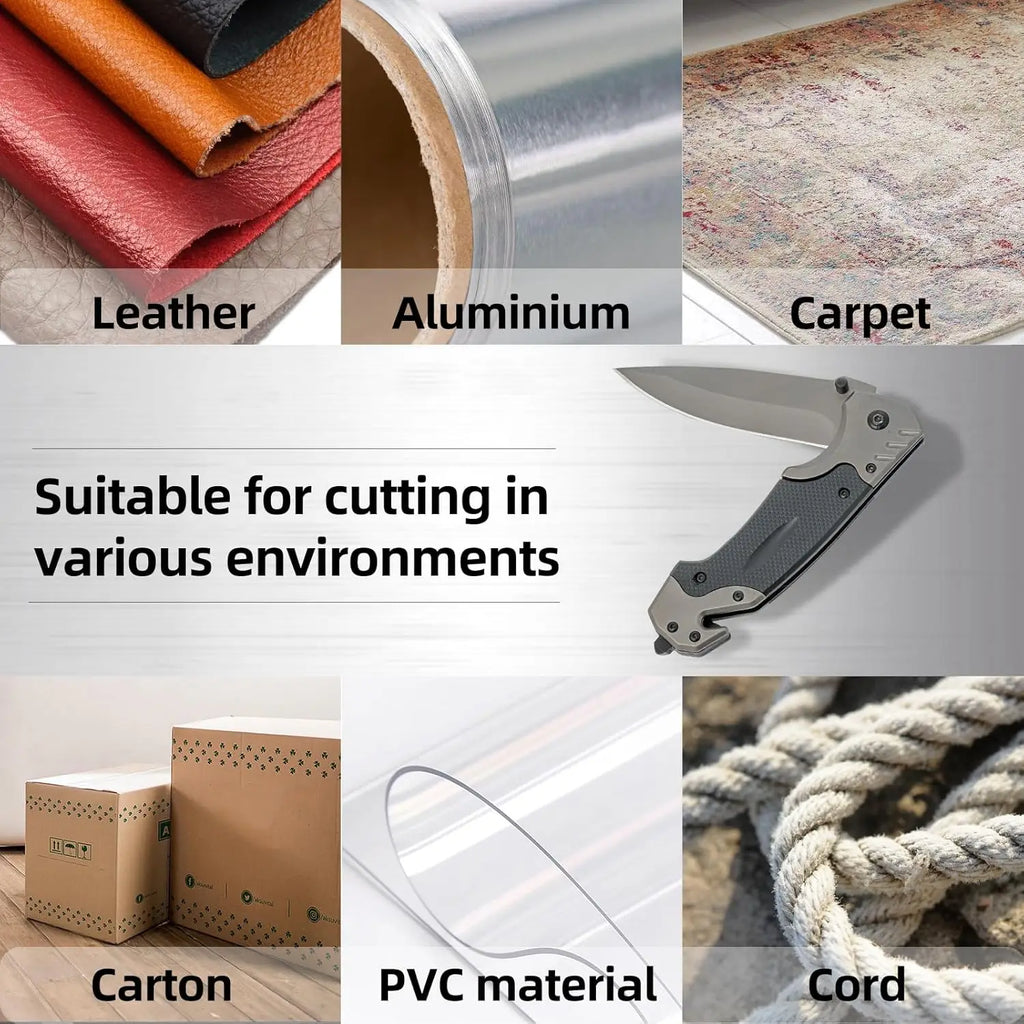 Folding knife with clip, EDC small knife with webbed opening and padded lock, outdoor survival camping hunting fishing knife