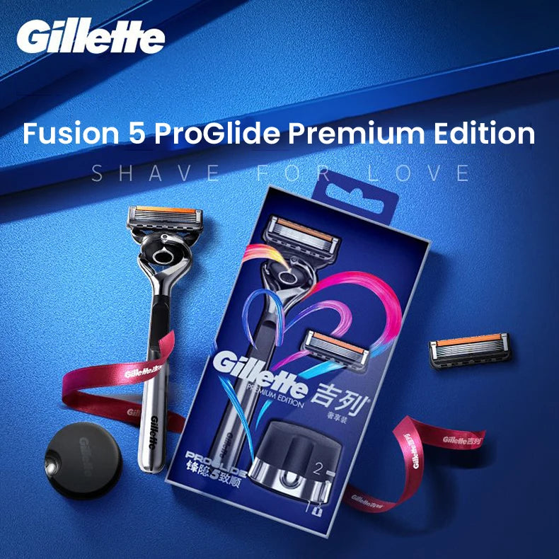 Gillette Fusion 5 ProGlide Razor Premium Edition Flex Ball Tech 5 Layers Ultra Thin Blades Shaving Machine with Mangetic Stand
