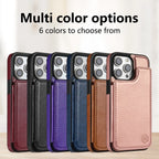 Wallet Solid Color Magnetic Double Buckle RFID Blocking Card Leather Case For iPhone 15 Pro Max 14 Plus 13 12 11 XR XS SE 2 8 7