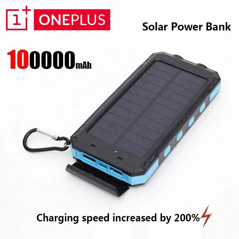 OnePlus Solar Power Bank 200000mAh Large Capacity Fast Charging External Battery with SOS Emergency Power for IPhone Samsung