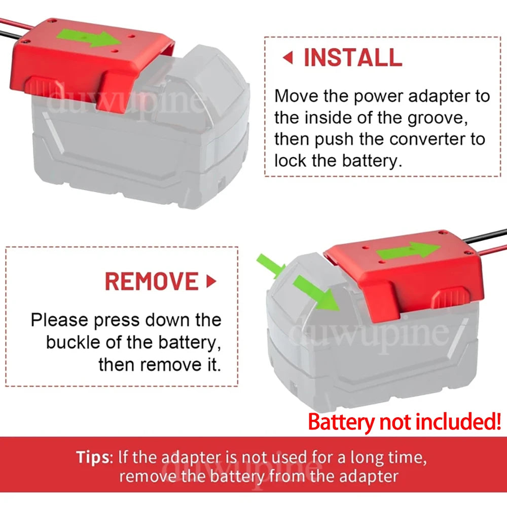 Car Emergency Power DIY Adapter Automotive 30A Fuse Igniter Jump Starter for Makita for Milwaukee for Dewalt 18V Li-ion  Battery