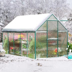 Greenhouse Kit, 10x6 FT Heavy Duty Outdoors Durable Green House with Double Vent Window Lockable Door, Twin-Wall P