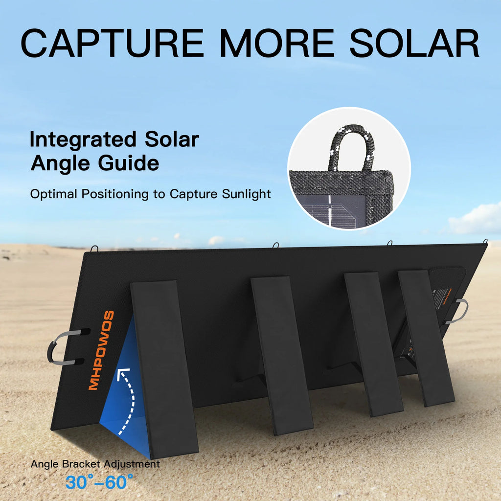 MHPOWOS Portable Solar Panel for Power Stations, 31V Solar Charger 400W Outdoor emergency backup power supply for RV Camping