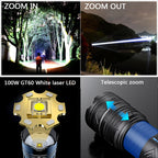 New upgrade GT61 High Power Led Flashlights Super Bright Spotlight Tactical flashlight Zoomable Outdoor Emergency Camping Torch