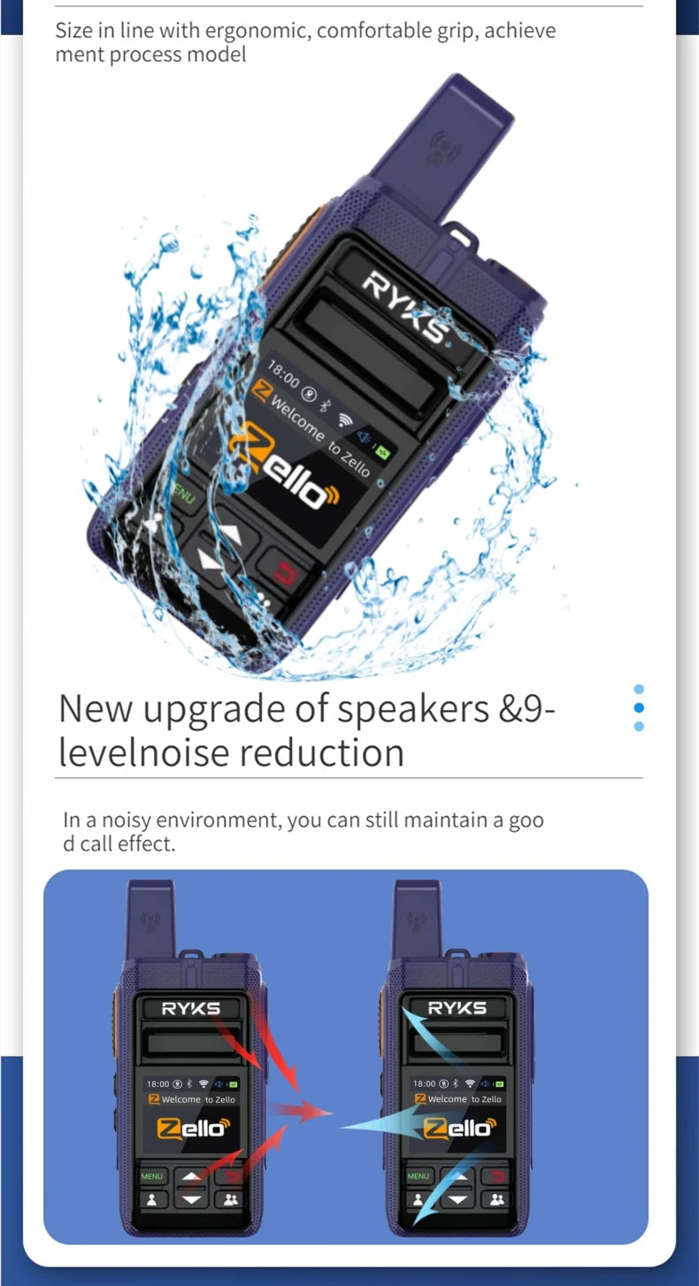 Android 8.0 Long Range Communication Radio Zello Walkie Talkie 4G Bluetooth 5000Km Wifi Wireless Devices Portable Two-Way Radio