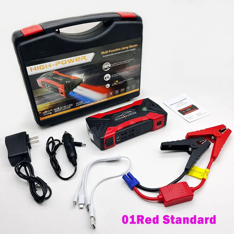 12V 60000mAh Car Jump Starter Digital Display Emergency Power Supply Portable Emergency Starter Car Battery Booster Power Bank