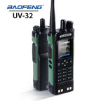 Walkie Talkie Baofeng UV-32 Air Band 10W GPS Amateur FM Two Way Radio with 2.0" HD Screen and 2200mah USB-C Charging Battery
