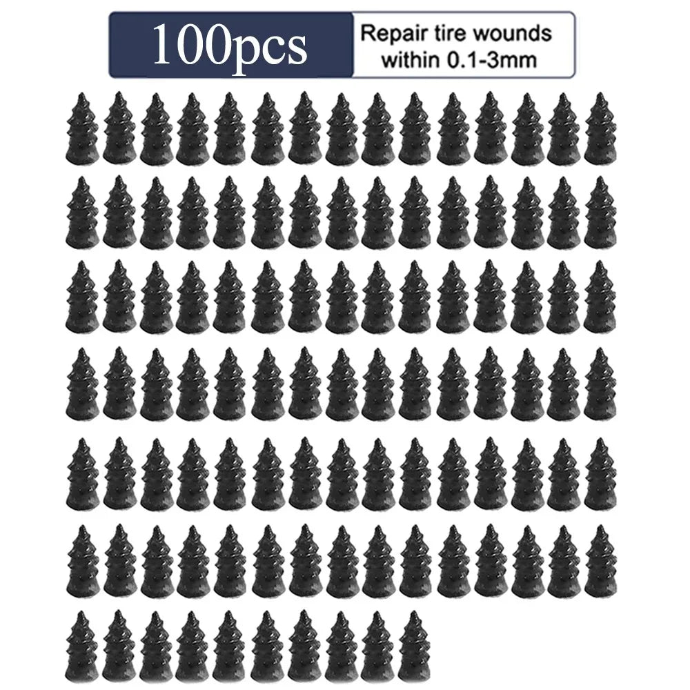 100PCS Wholesale Car Vacuum Tyre Repair Nail Tire Repair Tool Set Cars Truck Rubber Tire Puncture Motorcycle Repair Glue Nails