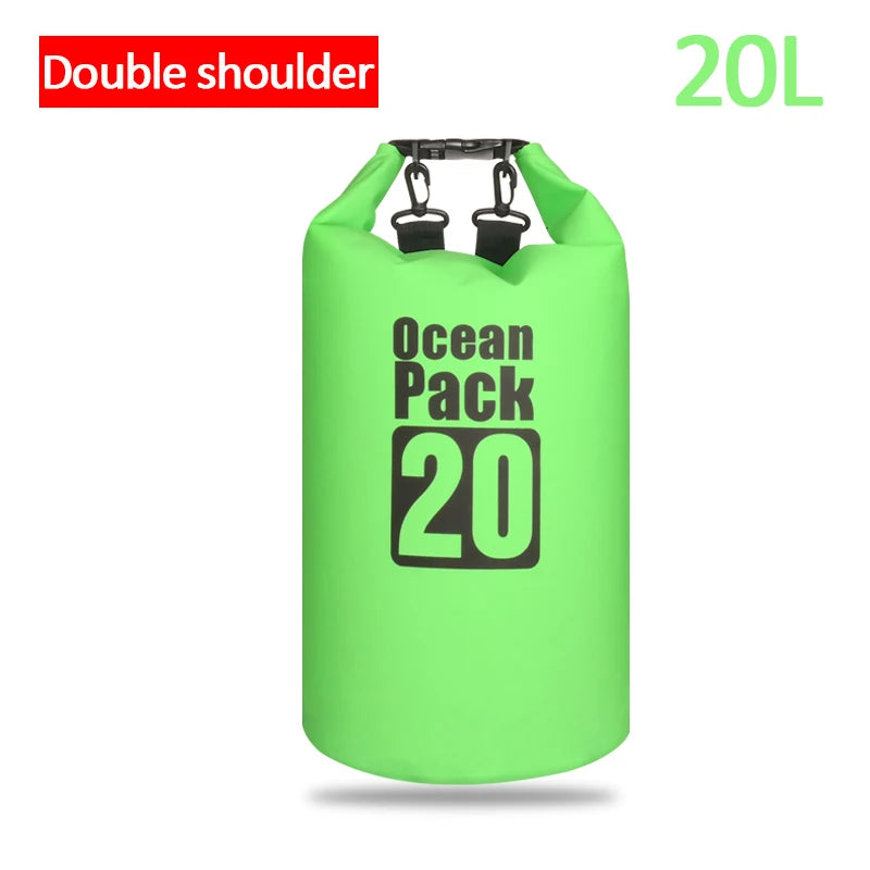 Outdoor PVC Waterproof Dry  Bag 5L 10L 20L 30L Outdoor Diving Foldable Storage Man Women Beach Swimming BaRafting Ocean Bag