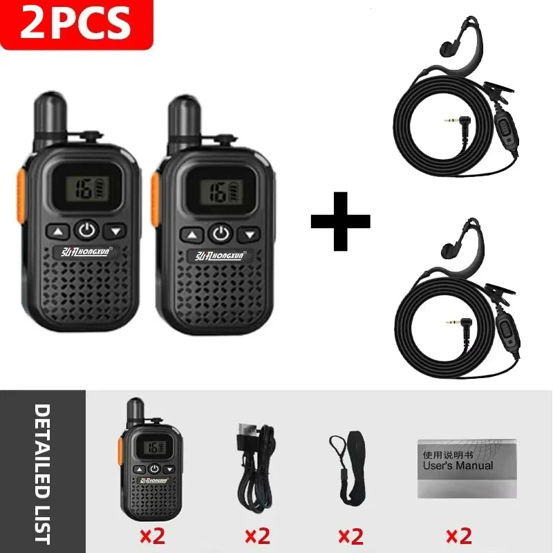 HX-928 5W Walkie Talkie HD Clear Sound Type-C Charging 8.7cm Mini Construction Family Hot Sale FOR daily use