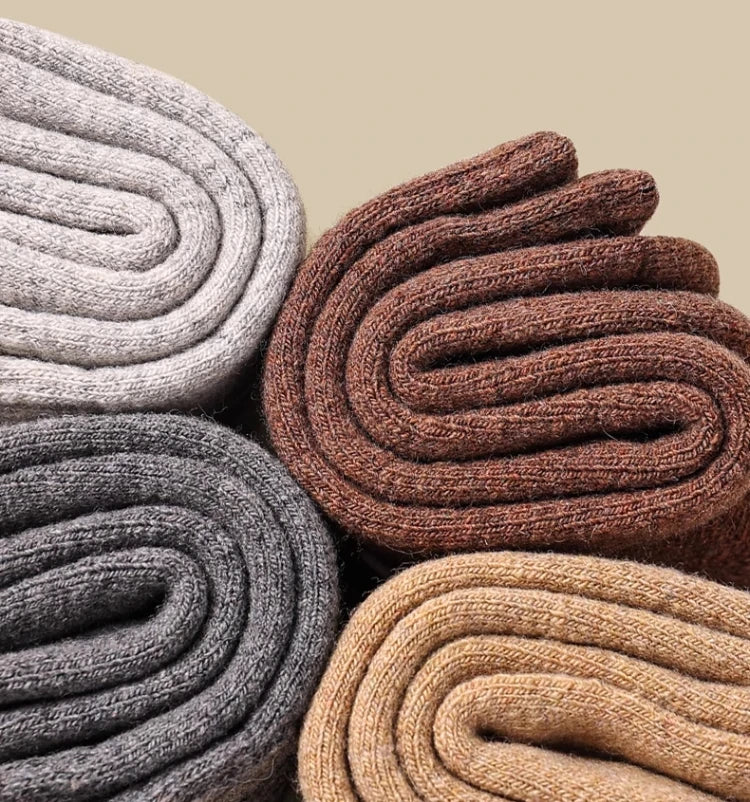 2025 New Winter Warm Women Socks Wool Male Men Socks Super Thicker Solid Socks Merino Wool Socks Against Cold Snow Terry Socks