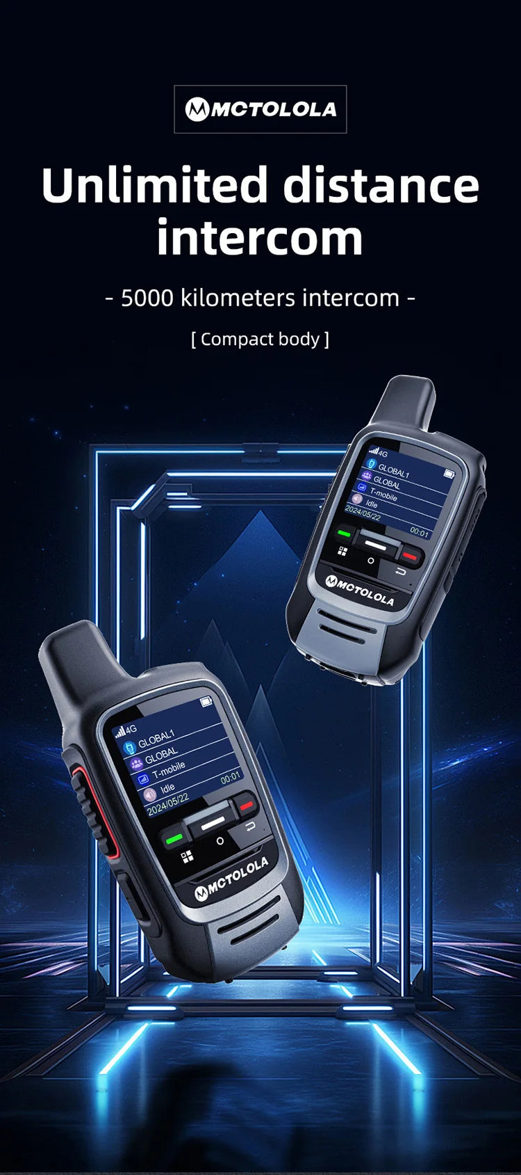 MOTOLOLA Global -4G/5G POC walkie talkie,Remote phone，global police civilian fleet Professional two-way radio (free)5000km