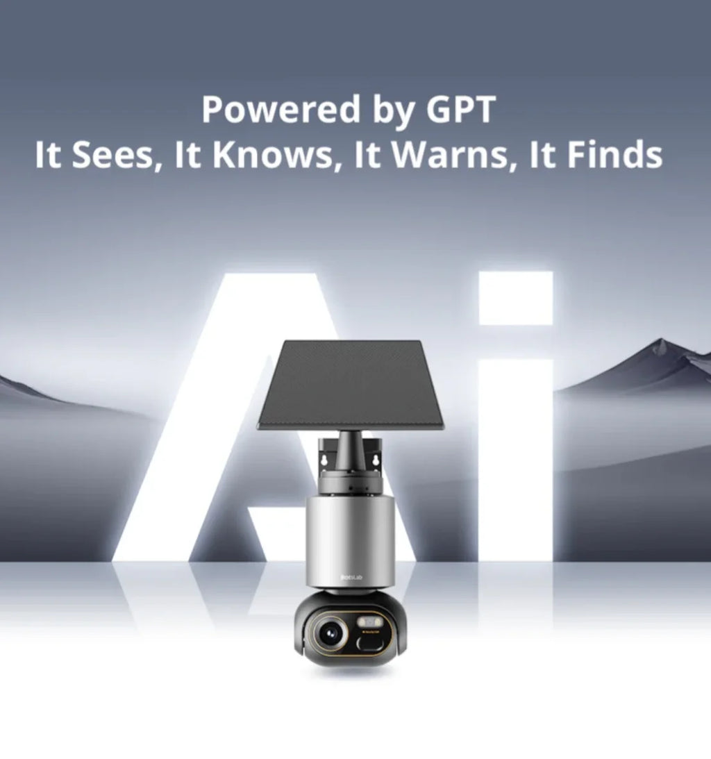 Botslab outdoor surveillance camera 4K Color Night VisionSolar WiFi Security Camera System with 360° PT AI Recognition AutoFocus