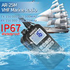 ABBREE AR-25M Marine Radio Transceiver IP67 Floating Waterproof Handheld VHF Walkie Talkie Amateur NOAA Two Way Radio For Fish