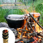 Brass Fire Piston Outdoor Survival Emergency Tool Aluminium Fire Piston with Char Cloth Campers Survival Preppers Fires Tube
