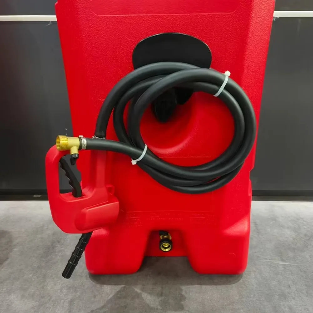 14 Gallon Portable Gas Fuel Tank Container 10 Foot Long Hose with LE Fluid Transfer Siphon Pump Dispensers Type Fuel Caddy