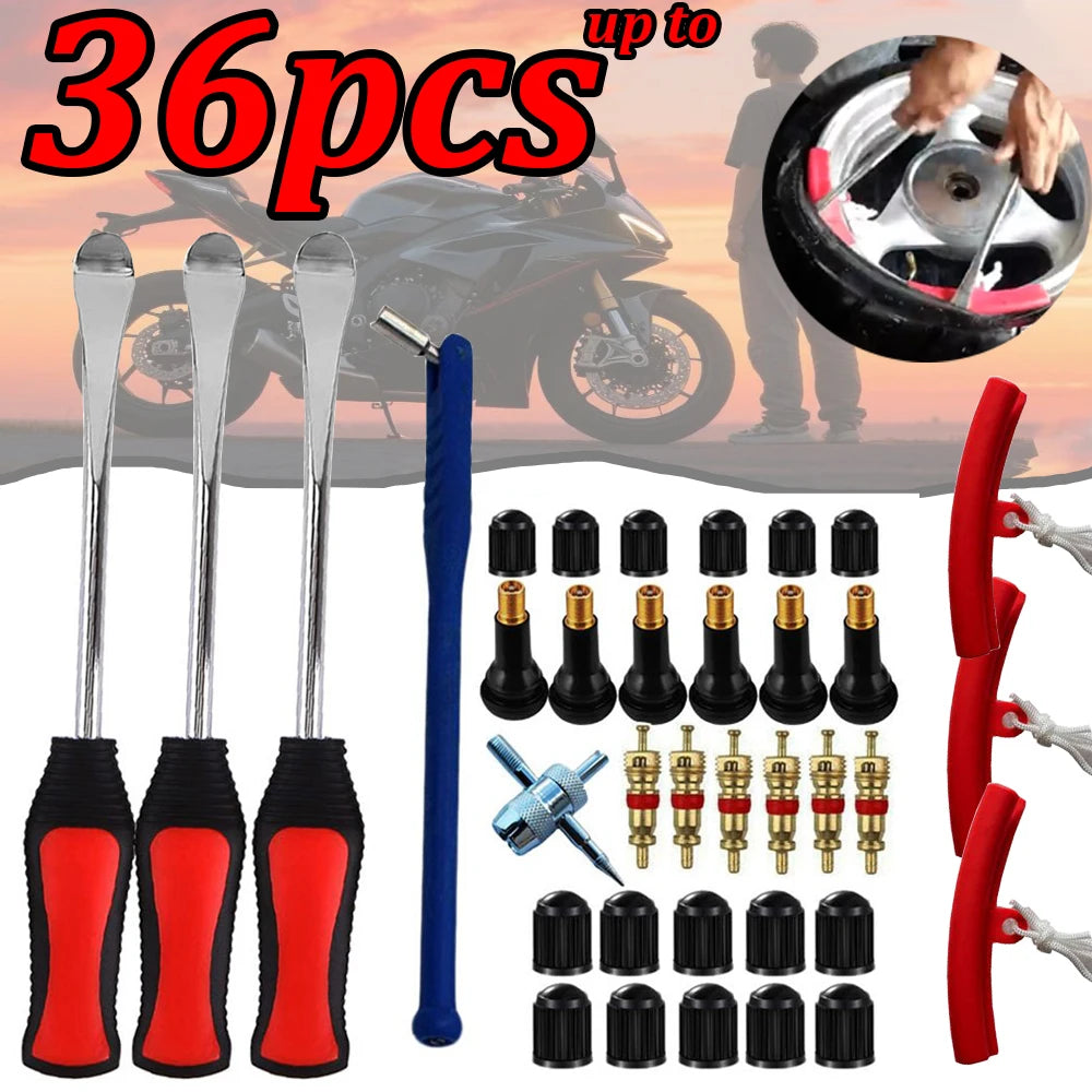 1-36Pcs Motorcycle Tyre Changing Levers Bike Tire Repair Tool Car Spoon Rim Protector Tire Kit Auto Tire Replacement Lever Tool