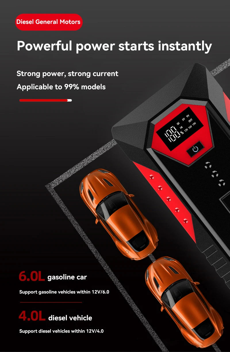 Portable Car Jump Starter Power Bank Car Booster Charger 12V Starting Device Petrol Diesel Car Emergency Booster 18800mAh