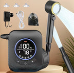 Portable Camping Shower Set Rechargeable Pump 6000mAh Outdoor Shower Kit with 20L Foldable Bag for Travel RV Garden Hiking