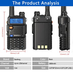 1/2PCS Baofeng UV 5R 5W 8W Walkie Talkie Ham CB Radio Long Range Dual Band VHF UHF FM Transceiver Two Way Radio UV5R K5 Plus