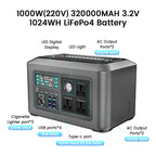 2600W 1800W 500W Portable Power Station 1024wh 345wh Lifepo4 Battery Powerful Power Bank Solar Generator Emergency Power Supply