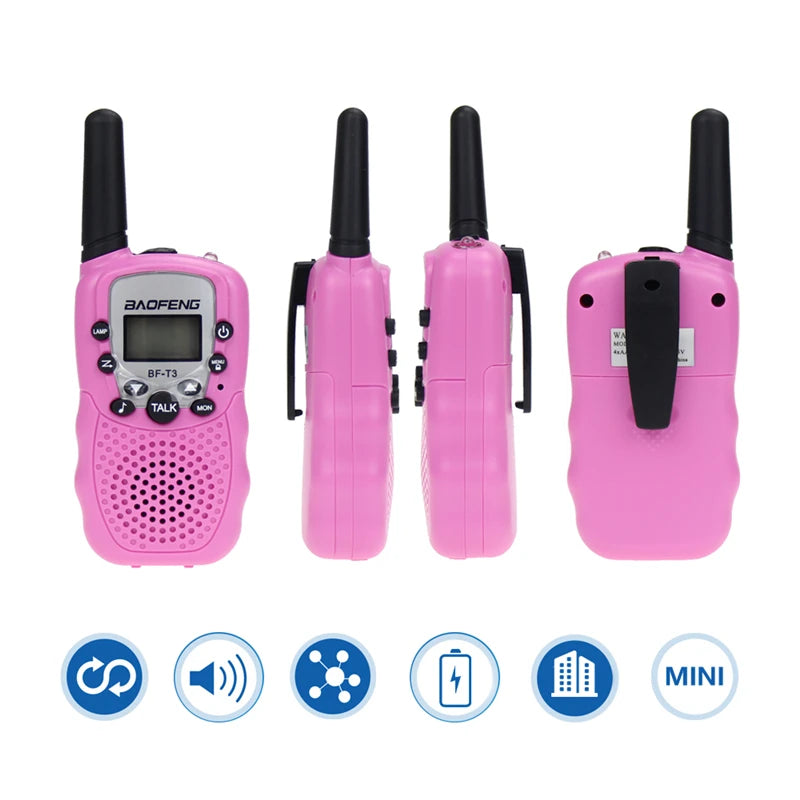 2PCS Baofeng BF-T3 Mini Walkie Talkie Children Toy Gift Kids Amateur Radio UHF 22 Channels Handheld Two Way Radio For Boys Girls