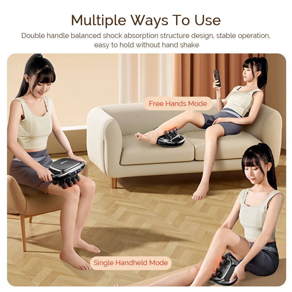 High-Frequency Vibration Full-Bbody Massage Gun Back, Waist, Neck and Shoulder Massager muscle Massager 12/16-Head fascia Gun