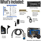 12500W Dual Fuel Portable Generator - Remote Start, CO Sensor, Transfer Switch Ready