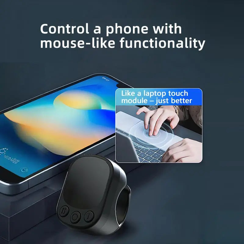 Upgrade Touchpad Mouse Ring Remote Control Smart Automatic Screen Clicker Device Continuous Clicker Scrolling Remote Control