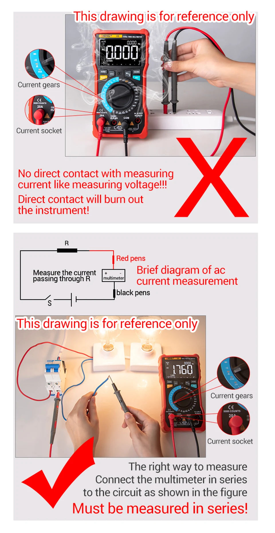 ANENG SZ304 Multifunction Digital Multimete True RMS Handheld High Precision Tester NCV AC/DC Votage Current Resistance Ohm Tool