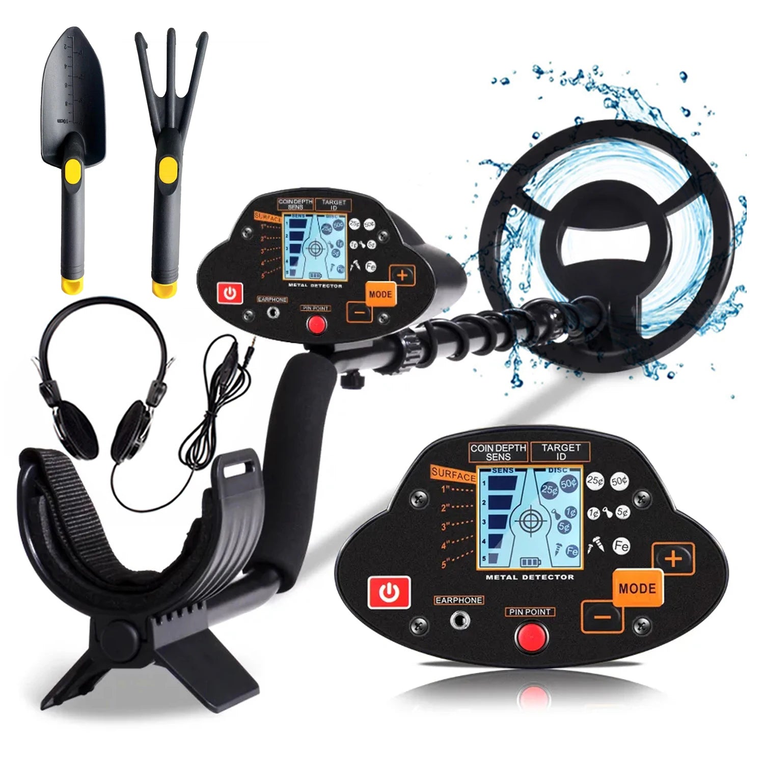 MD-5030 Underground Metal Detector LCD Display Pinpoint Function High Sensitivity Waterproof Search Coil for Coins,Relics,Gold