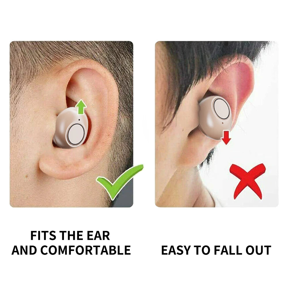 JINGHAO Hearing Aids Sound Amplifier Rechargeable Sound Enhance For Elderly Father Mother Gift Beige