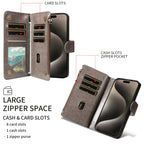 Embossed Zipper Leather Case for Samsung GalaxyS25Ultra S24 S23 S22 S21 S20 S10 S9 S8 Plus FE M33 NOTE10 Series Wallet Cover