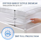 Mattress Topper for Back Pain, Extra Thick Mattress Cover Quilted Fitted Mattress Protector Plush Pillow Top Deep Elastic Pocket