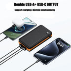 Portable Solar Power Bank,50000mAh External Solar Power Supply,Compatible with IOS Android USB-A And USB-C Charging Outdoor Camp